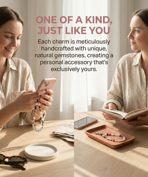 Rhodonite Phone Charm, Pink Crystal Phone Strap, Self-Love Gemstone, Healing Heart Stone Valentine’s Day gift, best friend gift, self-love gift