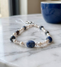 Lapis Lazuli Phone Charm, Royal Blue Stone Strap, Wisdom & Truth Crystal, Third Eye Chakra Stone Natural Sodalite Energy Phone Charm  Find Your Inner Calm  The power of rationality Anxiety relief / Alleviating anxiety Enhancing insight and intuition
